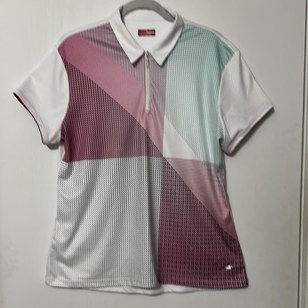 Grand Slam White Polo Shirt with Zipper